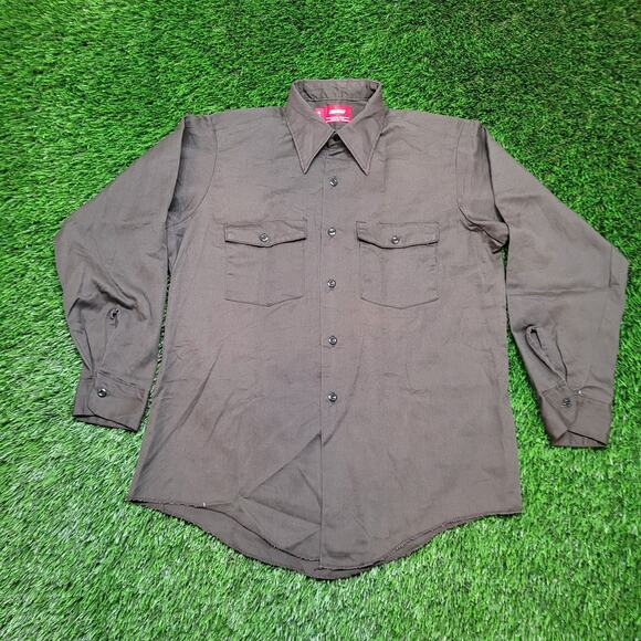 VTG 90s Dickies USA Made Work Shirt Boxy Fit Mens L (Slim Fit) Tagged M - Picture 1 of 4